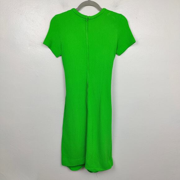 Vintage 60s Bobbie Brooks Dress Womens XS Lime Green Tie Waist Mod Retro FLAWS - Picture 7 of 10